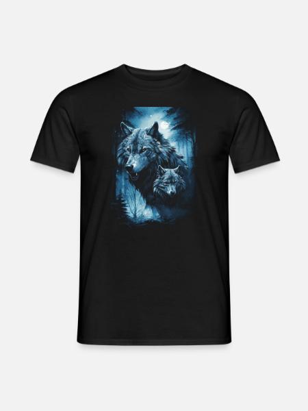 Dunkle Kunst Wolf Wald Mythisch - Männer T-Shirt - Schwarz