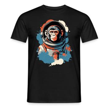 Ein Affe im Raumanzug - Männer T-Shirt - Schwarz - Vorne - AI Model Male 178 light (178cm)