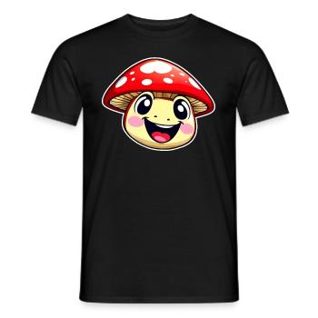 Funny little toadstool - Men's T-Shirt - black - Front - AI Model Male 178 light (178cm)