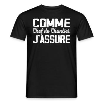 As Site Manager Humor Gift - Men's T-Shirt - black - Front - AI Model Male 178 light (178cm)