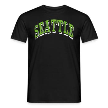 Seattle - Men's T-Shirt - black - Front - AI Model Male 178 light (178cm)