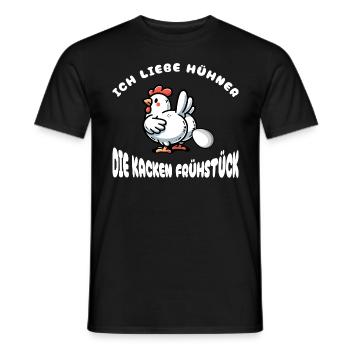 Funny I Love Chickens Breakfast Egg Design - Men's T-Shirt - black - Front - AI Model Male 178 light (178cm)