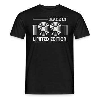 1991 Birthday Gift Idea 1991 - Men's T-Shirt - black - Front - AI Model Male 178 light (178cm)