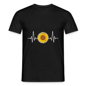 Herzschlag Sonnenblume - Männer T-Shirt - Schwarz - Vorne - AI Model Male 178 light (178cm)