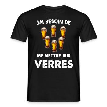 Bière Humour Drôle Citation Apéro Détente - T-shirt homme - noir - Devant - AI Model Male 178 light (178cm)