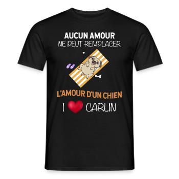 Mon chien Carlin - T-shirt homme - noir - Devant - AI Model Male 178 light (178cm)