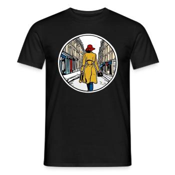 Walking the streets of Paris - Männer T-Shirt - Schwarz - Vorne - AI Model Male 178 light (178cm)