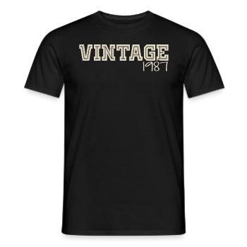 Vintage 1987 Original 1987 Rétro 1987 Cadeau 1987 - T-shirt homme - noir - Devant - AI Model Male 178 light (178cm)