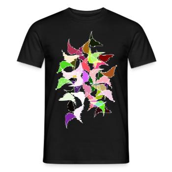 Motif coloré abstrait - T-shirt homme - noir - Devant - AI Model Male 178 light (178cm)