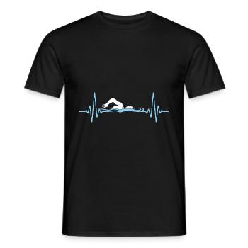 Nageur Fréquence pouls Natation - T-shirt homme - noir - Devant - AI Model Male 178 light (178cm)