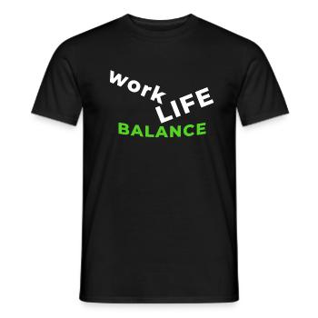 Belle idée de cadeau de travail équilibre de vie de chemise - T-shirt homme - noir - Devant - AI Model Male 178 light (178cm)