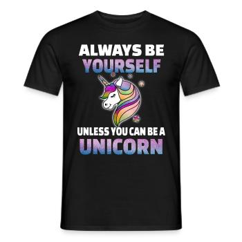 Einhorn sei du Selbst - Männer T-Shirt - Schwarz - Vorne - AI Model Male 178 light (178cm)
