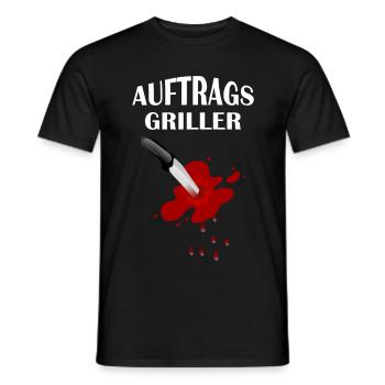 AUFTRAGSGRILLER - Männer T-Shirt - Schwarz - Vorne - AI Model Male 178 light (178cm)