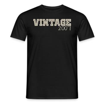 Jahrgang 2007 Original 2007 Retro 2007 Geschenk 2007 - Männer T-Shirt - Schwarz - Vorne - AI Model Male 178 light (178cm)
