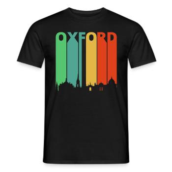 Weinlese Retro Oxford. Horizont. Stadtbild.England - Männer T-Shirt - Schwarz - Vorne - AI Model Male 178 light (178cm)