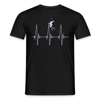 Skifahren Heartbeat Ski Freeride - Männer T-Shirt - Schwarz - Vorne - AI Model Male 178 light (178cm)