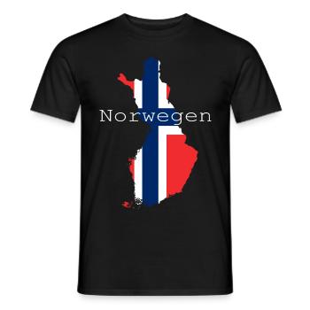norway flag - Men's T-Shirt - black - Front - AI Model Male 178 light (178cm)