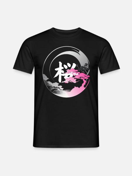 Japan modern enso rose - Men's T-Shirt - black