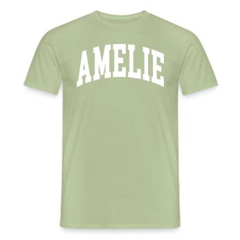 Amélie - T-shirt homme - vert sauge - Devant - AI Model Male 178 light (178cm)
