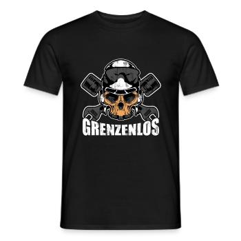 Grenzganger Grenzenlos Motorradfahrer Geschenk - Männer T-Shirt - Schwarz - Vorne - AI Model Male 178 light (178cm)