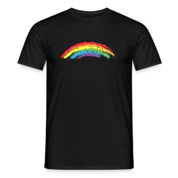 Arc-en-ciel coloré dessiné à la main T&D - T-shirt homme - noir - Devant - AI Model Male 178 light (178cm)