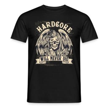 HARD CORE WILL NEVER DIE - Männer T-Shirt - Schwarz - Vorne - AI Model Male 178 light (178cm)