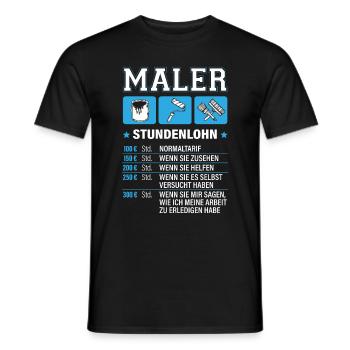 Maler Stundenlohn Lackierer Handwerker Meister Fun - Männer T-Shirt - Schwarz - Vorne - AI Model Male 178 light (178cm)