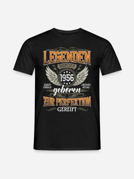 Jahrgang 1956 geboren Legenden Geburtstagspruch - Männer T-Shirt - Schwarz