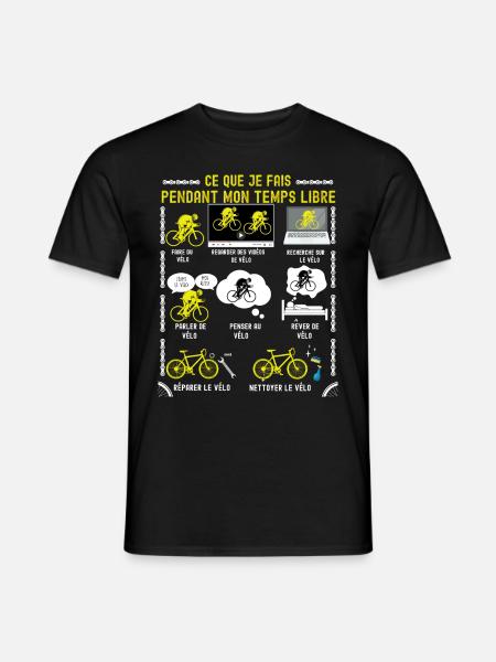 Cycliste humour vélo passion de mon papa - T-shirt homme - noir