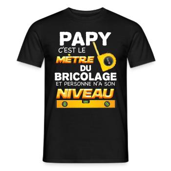 Papy Bricoleur C'est Le Mètre Du Bricolage - T-shirt homme - noir - Devant - AI Model Male 178 light (178cm)