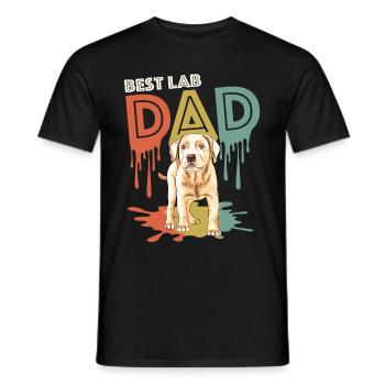 Best lab dad- gelber Labrador Hundepapa dog shirt - Männer T-Shirt - Schwarz - Vorne - AI Model Male 178 light (178cm)