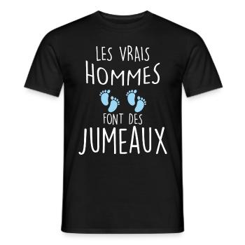 Papa de jumeaux Annonce Naissance Humour - T-shirt homme - noir - Devant - AI Model Male 178 light (178cm)