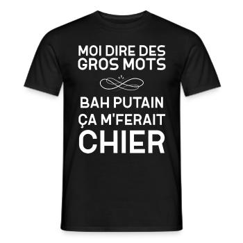 Gros mots humour ça Me Ferait Chier - T-shirt homme - noir - Devant - AI Model Male 178 light (178cm)