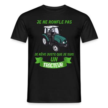 Je Suis un tracteur Et Je Ronfle Cadeau Homme - T-shirt homme - noir - Devant - AI Model Male 178 light (178cm)