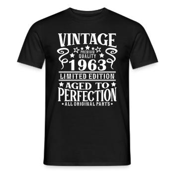Retro Vintage 1963 Birthday 60 Years Born in 1963 - Männer T-Shirt - Schwarz - Vorne - AI Model Male 178 light (178cm)