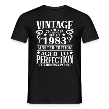 Retro Vintage 1983 Birthday 40 Years Born in 1983 - Männer T-Shirt - Schwarz - Vorne - AI Model Male 178 light (178cm)