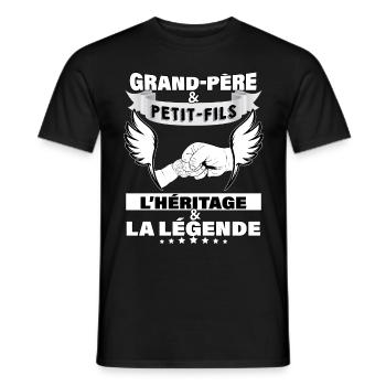 Citation Future Naissance Petit-Fils Et Papy - T-shirt homme - noir - Devant - AI Model Male 178 light (178cm)