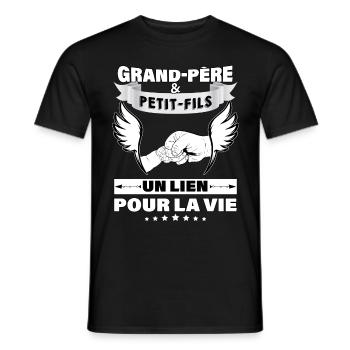 Papy Et Petit-Fils Cadeau Tendre Famille - T-shirt homme - noir - Devant - AI Model Male 178 light (178cm)