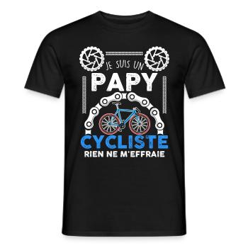 The brave cyclist is my cycling grandpa humor - Men's T-Shirt - black - Front - AI Model Male 178 light (178cm)