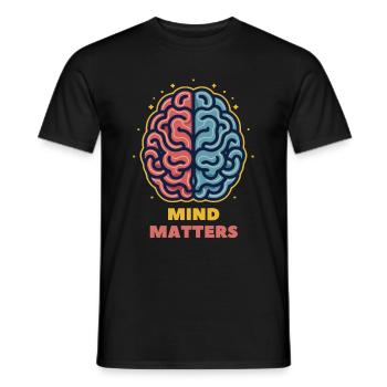 L’ compte - Illustration du cerveau - T-shirt homme - noir - Devant - AI Model Male 178 light (178cm)
