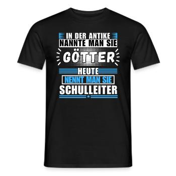 Les dieux dans l’Antiquité. Aujourd’hui, il est directeur d’école - T-shirt homme - noir - Devant - AI Model Male 178 light (178cm)