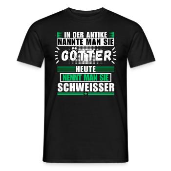 Götter in der Antike. Heute Schweißer - Männer T-Shirt - Schwarz - Vorne - AI Model Male 178 light (178cm)