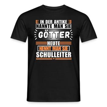 Les dieux dans l’Antiquité. Aujourd’hui, il est directeur d’école - T-shirt homme - noir - Devant - AI Model Male 178 light (178cm)