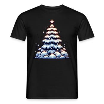 Arbre de Noël Neige Poinsettia Noël - T-shirt homme - noir - Devant - AI Model Male 178 light (178cm)