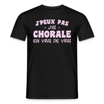 j'peux pas j'ai Chorale En vrie de vraie - T-shirt homme - noir - Devant - AI Model Male 178 light (178cm)