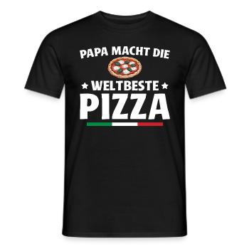 Pizzabäcker Papa macht die weltbeste Pizza - Männer T-Shirt - Schwarz - Vorne - AI Model Male 178 light (178cm)