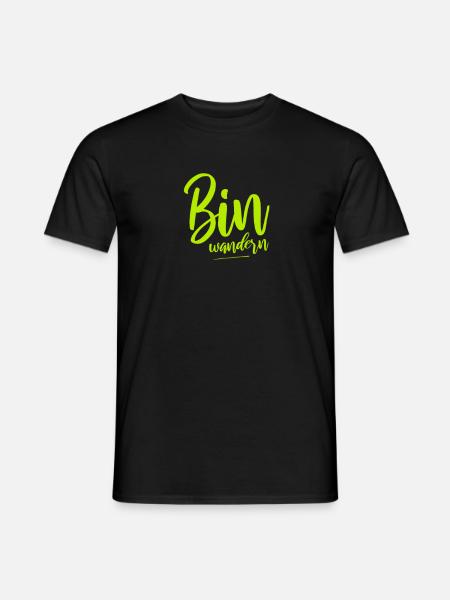 Bin wandern Wanderer Berge - Männer T-Shirt - Schwarz