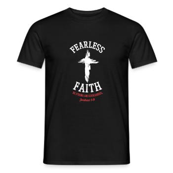 Angstfreier Glaube Sei Stark und Mutig Josua 1,9 - Männer T-Shirt - Schwarz - Vorne - AI Model Male 178 light (178cm)