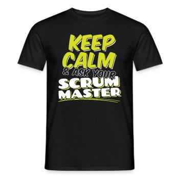 Scrum Master Keep Calm And Ask - Men's T-Shirt - black - Front - AI Model Male 178 light (178cm)