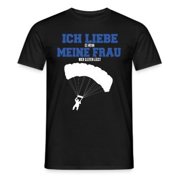 Lustiger Spruch Paragliding Ich liebe meine Frau - Männer T-Shirt - Schwarz - Vorne - AI Model Male 178 light (178cm)